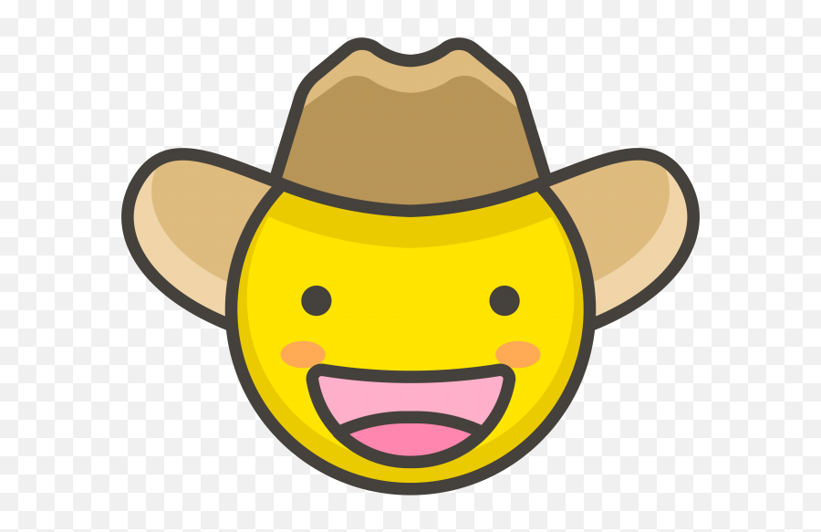 Download Hd Cowboy Hat Face Emoji - Emoticon Pakai Topi,Cowboy Face Emoji