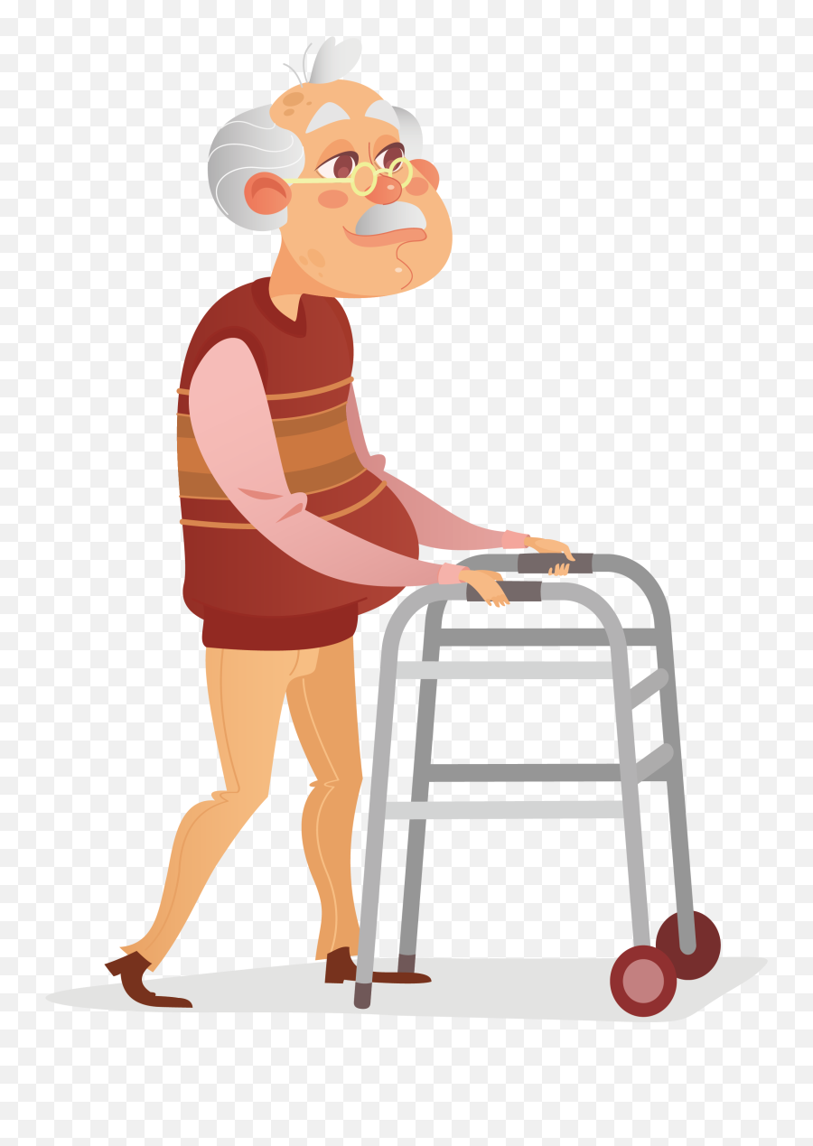 Men Clipart Crutch Men Crutch - Old Man Cartoon Png Emoji,Emoji On Crutches