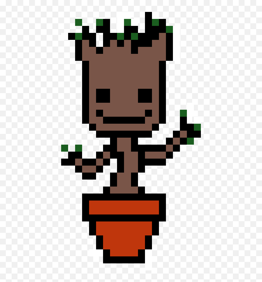 Baby Groot - Marvel Minecraft Pixel Art Emoji,Groot Emoji