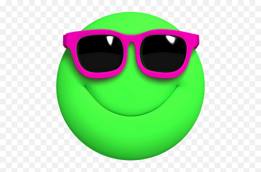 Funny Emoji - Green Smiley 3d,Emoticon With Blue Sunglasses Meaning