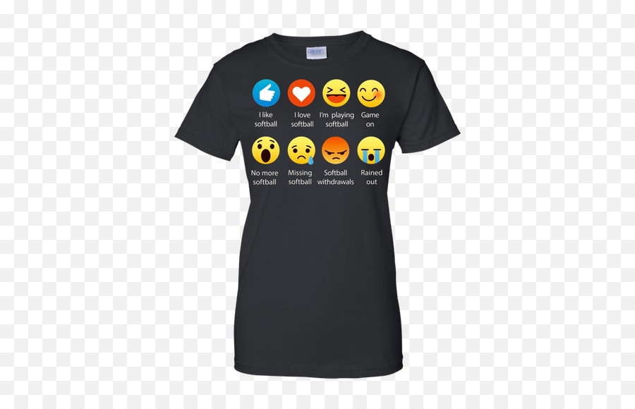 I Love Softball Emoji Emoticon Graphic Tee T - Shirt,Emoticon Small Gray