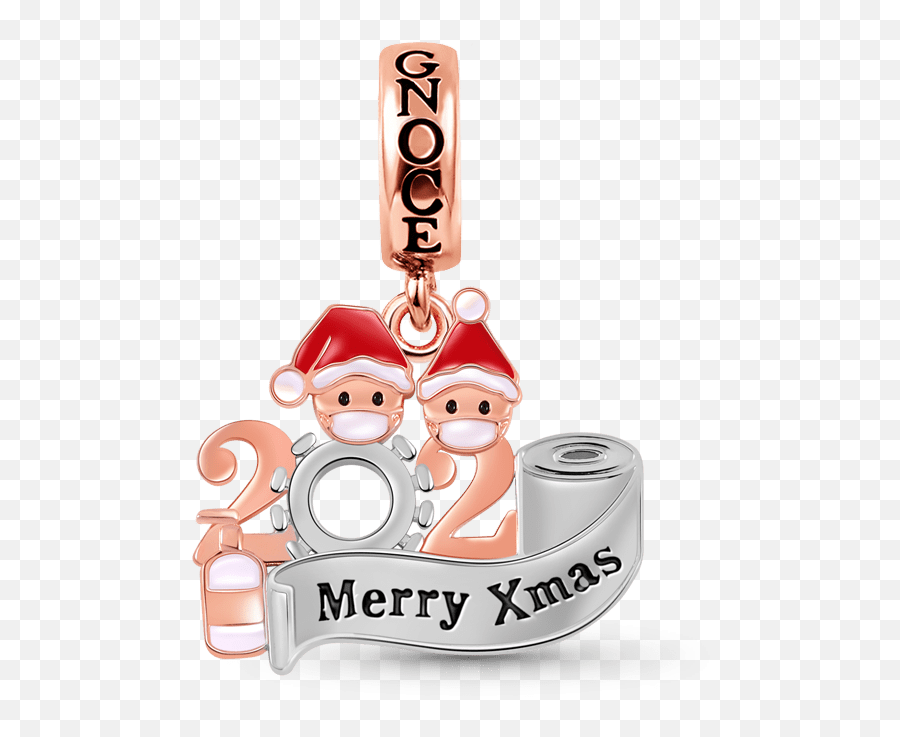 2020 Quarantine Survivor Pendant Dangle - Happy Emoji,Christmas Bracelets Santa Claus Emoji Charms