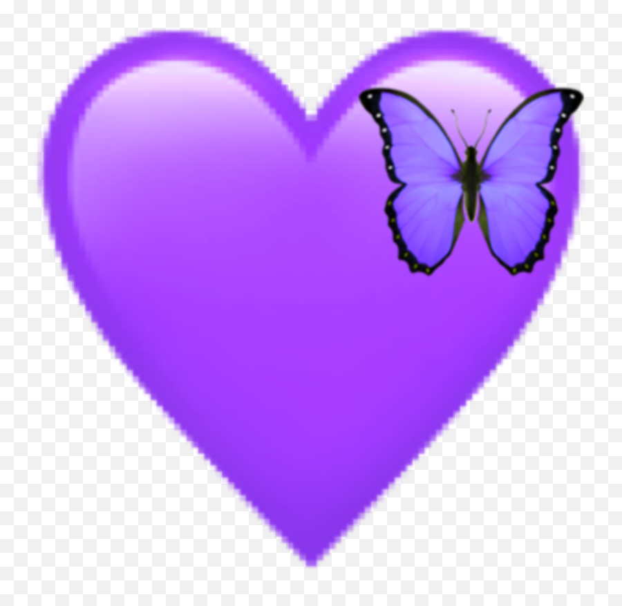 Purple Heart Emoji Butterfly Sticker By Norak - Girly,Heart Emoji No Background