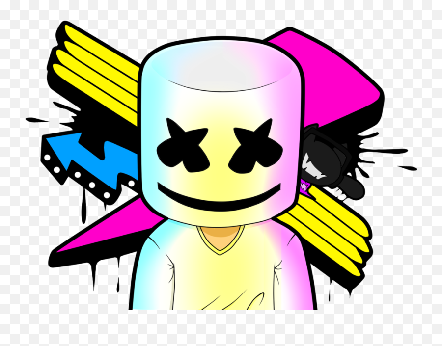 Fotos Do Marshmallow Dj - Marshmello Dj Clipart 1024x724 Marshmello Dj Coloring Pages Emoji,Borderlands Emoji