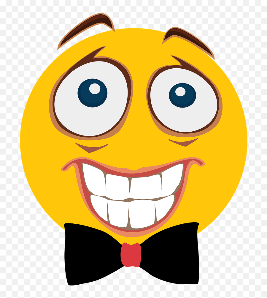 Smiley With Bowtie Clipart Free Download Transparent Png - Transparent Funny Face Emoji,Lg Emojis
