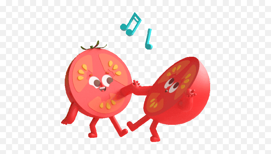 Tomato Halves Dance Together Sticker - The Other Half Tomato Emoji,Dancing Emoji Having A Good Time