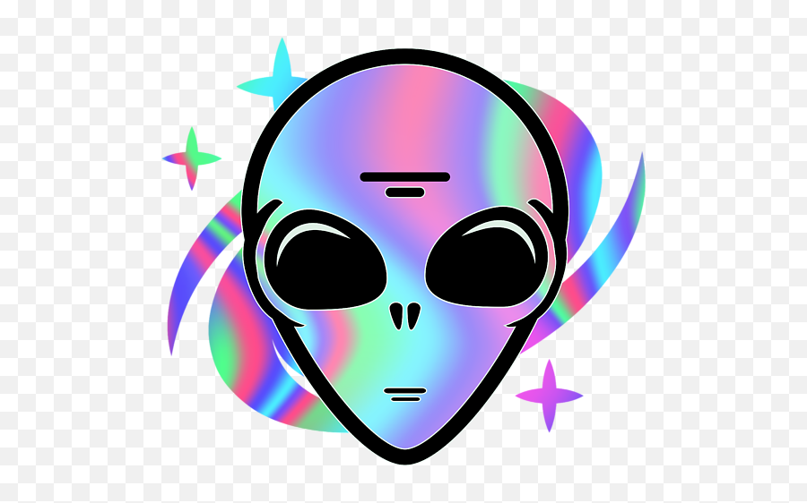 Vaporwave Alien Head Gift Psychedelic Hippie Alien Design Emoji,Alien Greeting Emoji