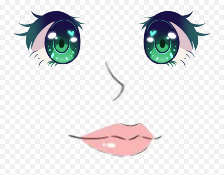 Weird Eye Anime Mouth Nose Cutout - Anime Girl Eye Chibi Emoji,Weird Eye Emoji