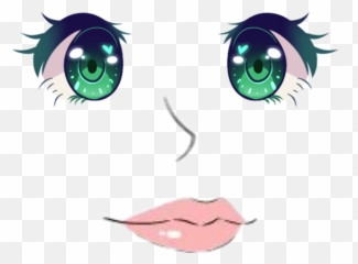 Weird Eye Anime Mouth Nose Cutout - Anime Girl Eye Chibi Emoji,Weird Eye Emoji