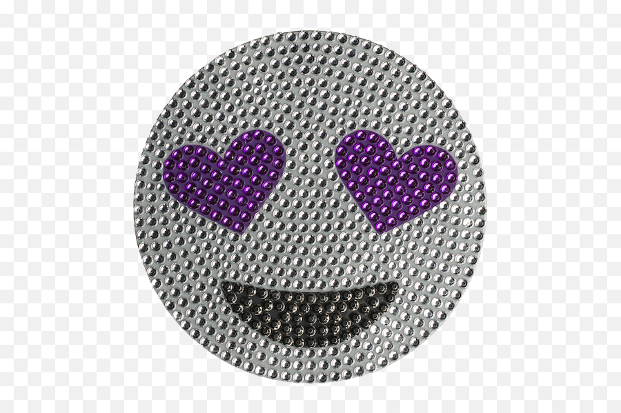 Download 5 Inch Purple Heart Eye Emoji - Flower Design Paper Plate,Purple Heart Emoji Png