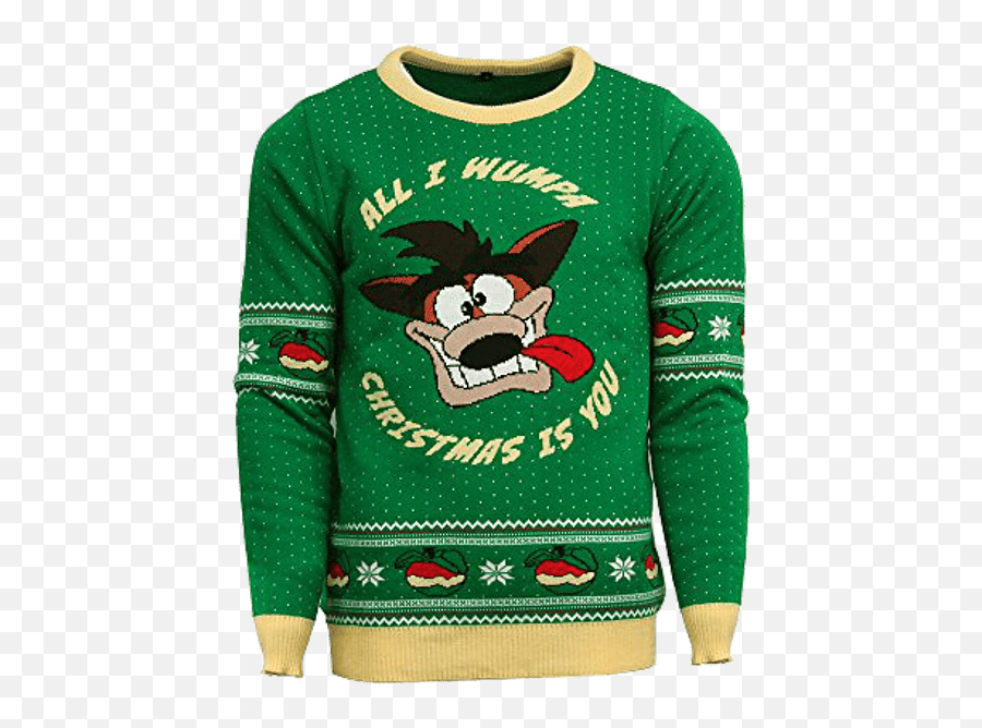 Juguete Jersey - Crash Bandicoot All I Wumpa Christmas Is Long Sleeve Emoji,Crash Bandicoot Emoji