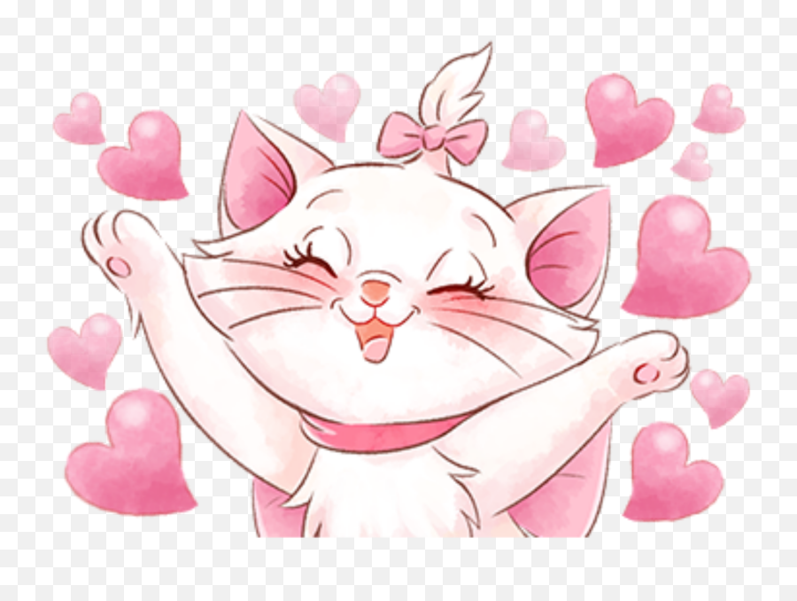 Marie Disney Girly Love Sticker - Girly Emoji,Marie The Cat Emoji