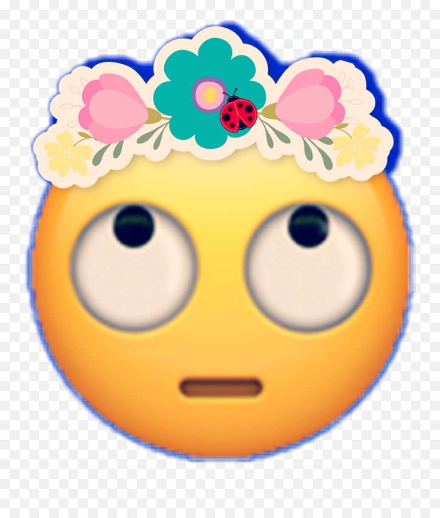 Emoji Ladybug Stckers Flowercrown U0027 - Emoji Clipart Full Emoji,Flower Crown Emoji Transparent