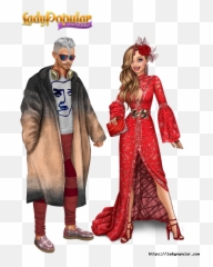 Forum - Lady Popular Transparent Emoji,Guess Up Emoji Lady In Red Dress And A Queen
