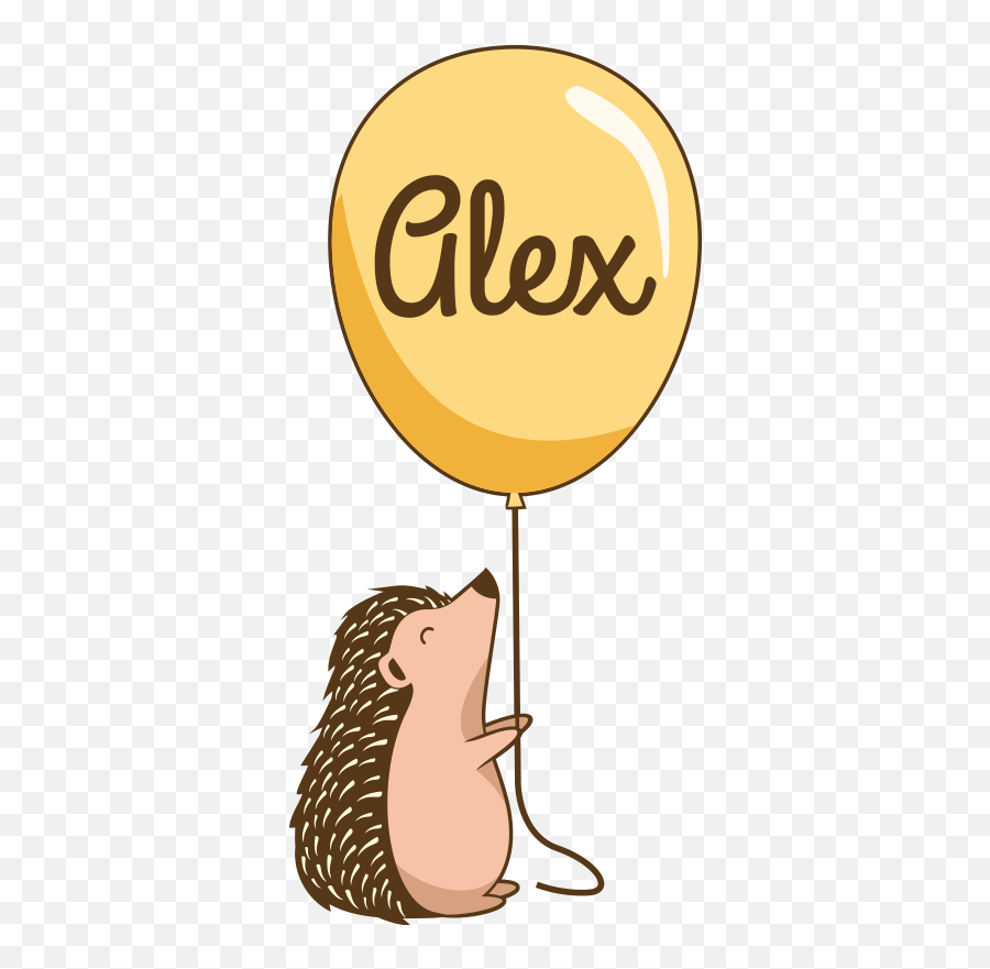 Balloon And Name Wall Sticker - Balloon Emoji,Porcupine Emoji