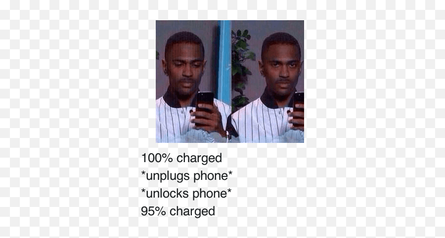 100 Charged Unplugs Phone Unlocks Phone 95 Charged 100 - Buzz Cut Emoji,100 100 Emojis Meme