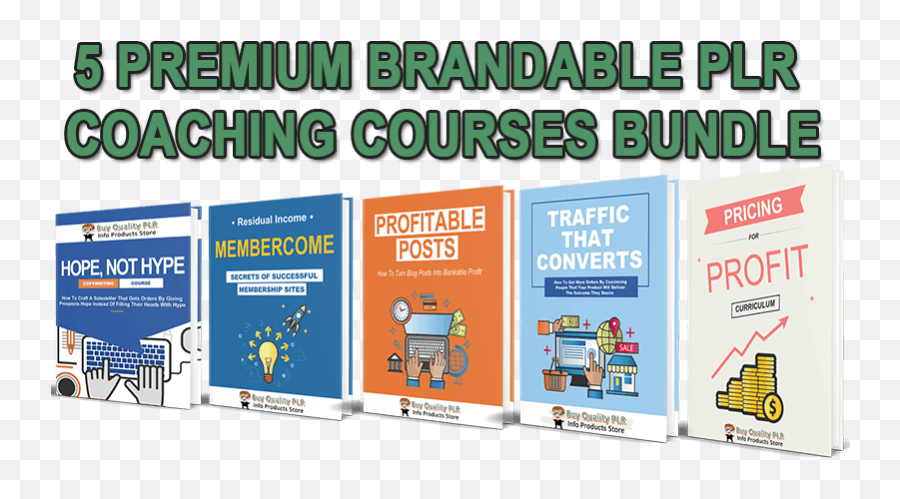 5 Brandable Plr Coaching Courses Bundle White Label Course - Vertical Emoji,Flat Emotion Pack