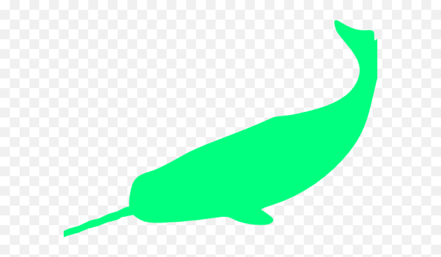 Narwhal Clipart Green - Silueta Narval Png Download Full Fin Emoji,Narwhal Emoji