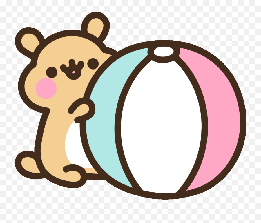 Summer Beach Sticker By Pusheen For Ios - Cheek The Hamster Pusheen Emoji,Pusheen Emoji