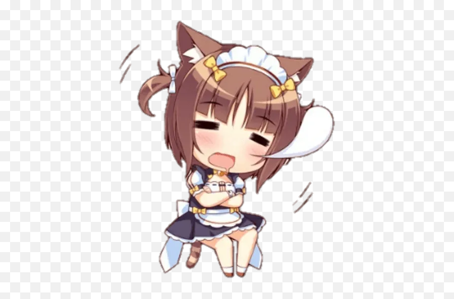 Stickers Set For Telegram - Nekopara Azuki Chibi Maid Emoji,Nekopara Emojis