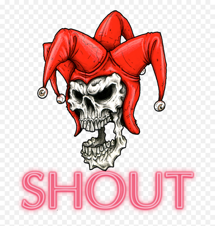 Mq Red Skull Joker Words Skulls Emoji,Jester Hat Emoji Png