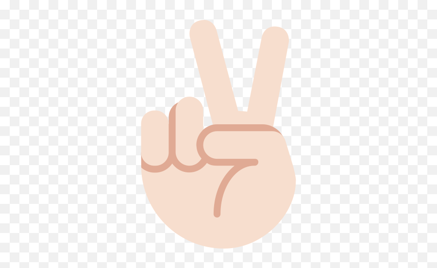 Victory Hand Light Skin Tone Emoji - Sign Language,Emoji Skin Tones