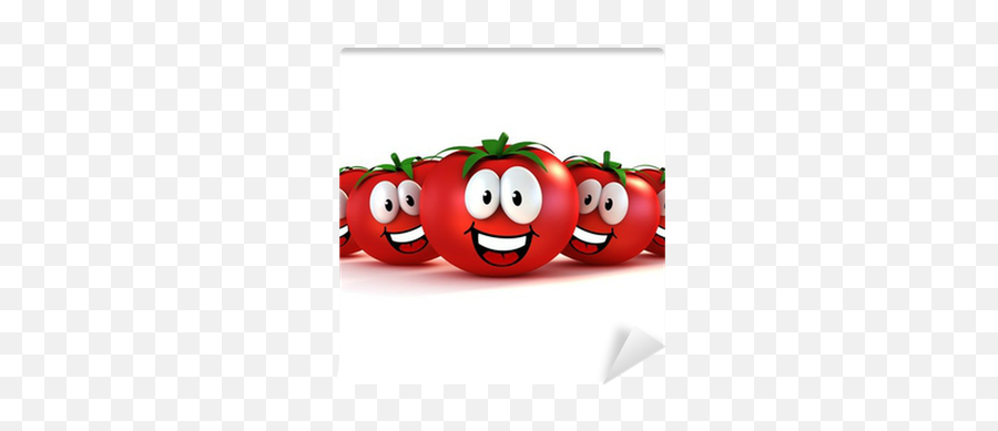 Funny Cartoon Tomatoes Wall Mural U2022 Pixers - We Live To Change Emoji,Emoticon Tomatoes Thrown At You