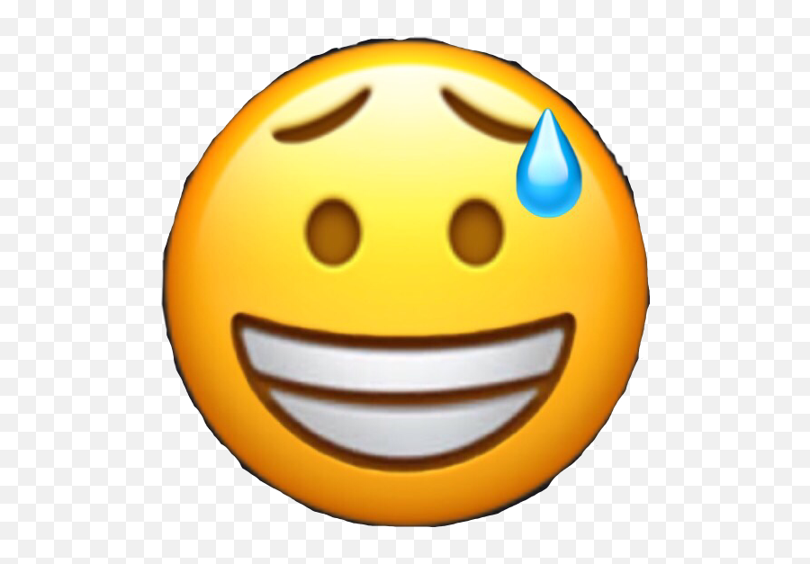 Emoji Reactionmeme Panicked Worried Image By Brandongray0,Sweating Laugh Emoji