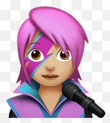Glam Pop Star Emoji Transparent Png - David Bowie Emoji,Rock Emoji