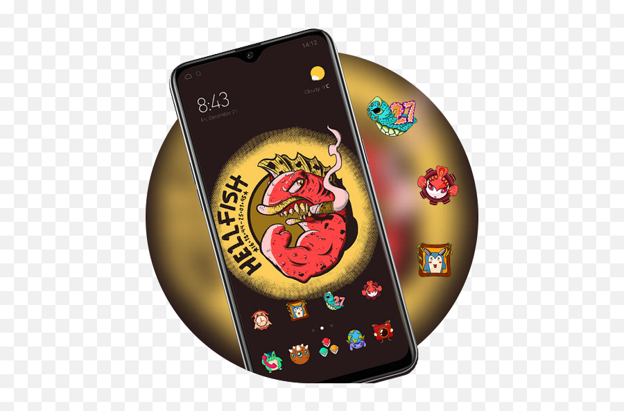 Cartoon Hand Draw Theme Red Fish Monster U2013 Apps On Google Play - Smartphone Emoji,Angel Emoji Phone Case