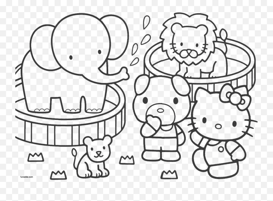 Coloring Pages For Girls Free Printable - Funsoke Hello Kitty Coloring Pages Emoji,Printable Emotions Coloring Pages