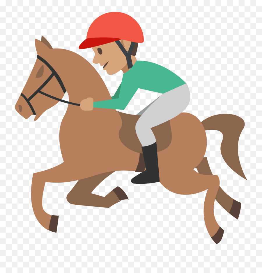 Racing Horse May 2017 - Clipart Horse Riding Cartoon Emoji,Hand Two Horses Emoji