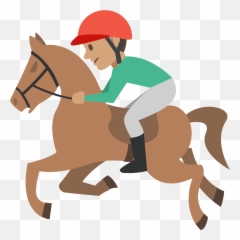Racing Horse May 2017 - Clipart Horse Riding Cartoon Emoji,Hand Two Horses Emoji