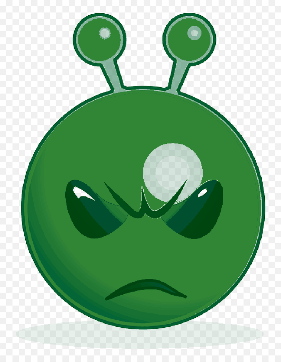 Green Alien Cartoon Smiley Unhappy - Green Alien Face Download Free Png Alien Emoji,Green Emoji