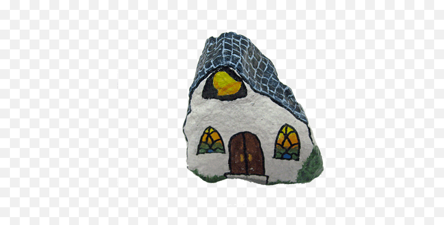 Hand Painted Rock Church From Hand - Drawing Emoji,Emotions Rocks