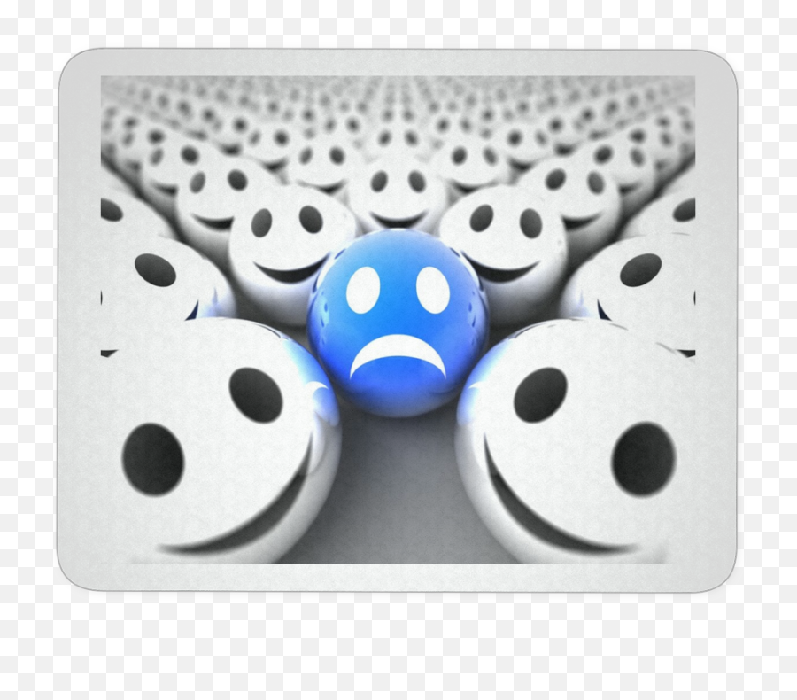 Sad Blue Ball Meme Mousepad - Sad Smiley Facebook Cover Emoji,Xm Emoticon