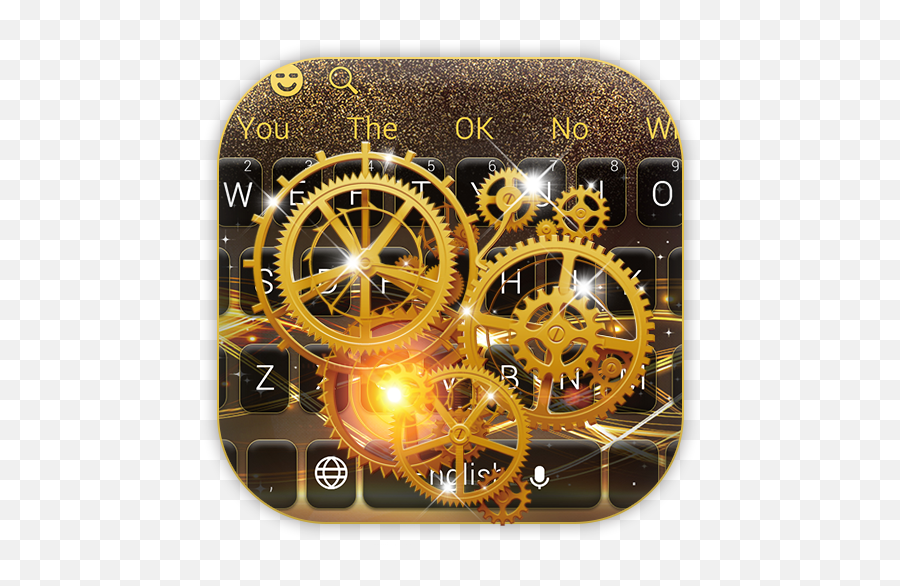 Gold Luxury Gear Keyboard U2013 Apps No Google Play - Gold Gears Emoji,Emoticon Gota De Agua