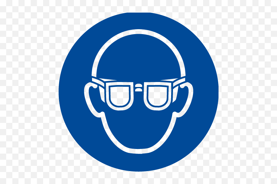 Custom Mandatory Iso Symbol Label C1803 - Safety Glasses Sign Emoji,Ansi Vs Emoticon