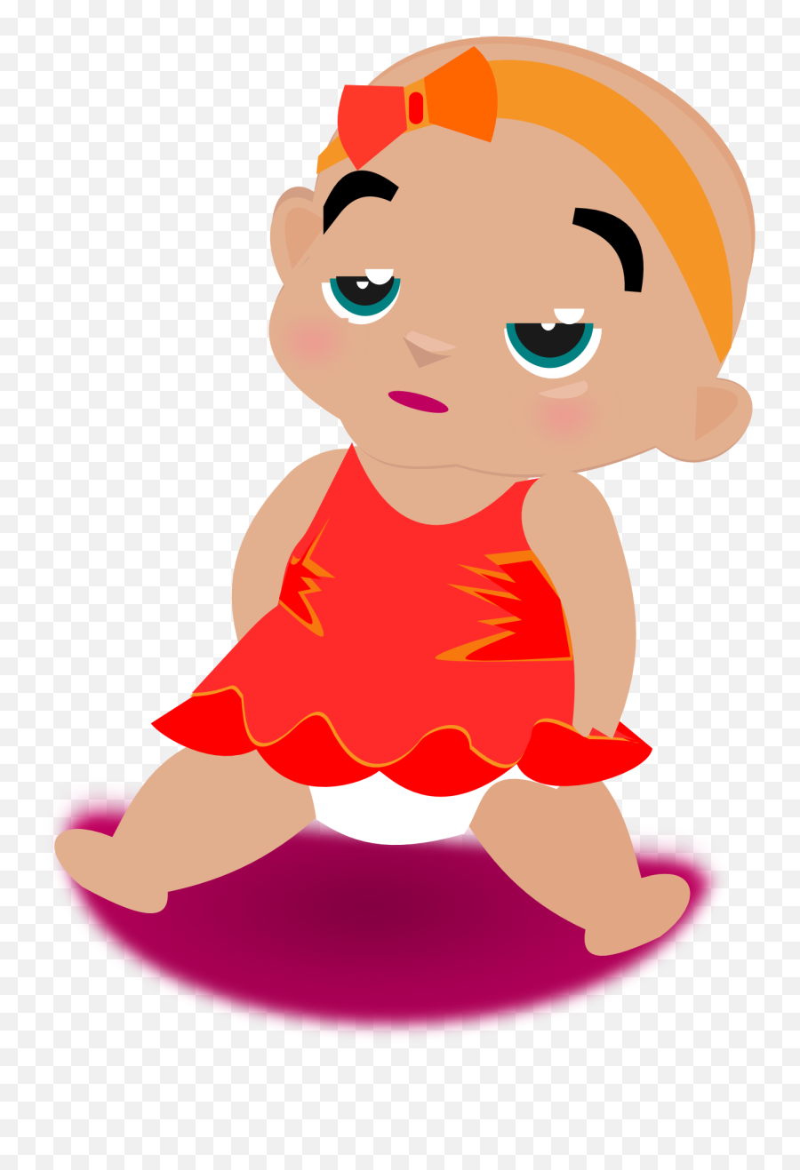 Clipart Of The Bored Girl Baby Free - Bald Baby Girl Cartoon Emoji,Free Sitting Emoji Clipart