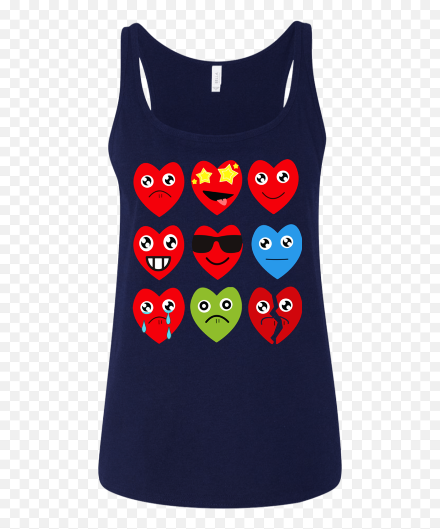 Heart Emojis - Gift For Valentineu0027s Day Menwomen Tank Top Bella Canvas Relaxed Jersey Tank,Dark Green Heart Emoji