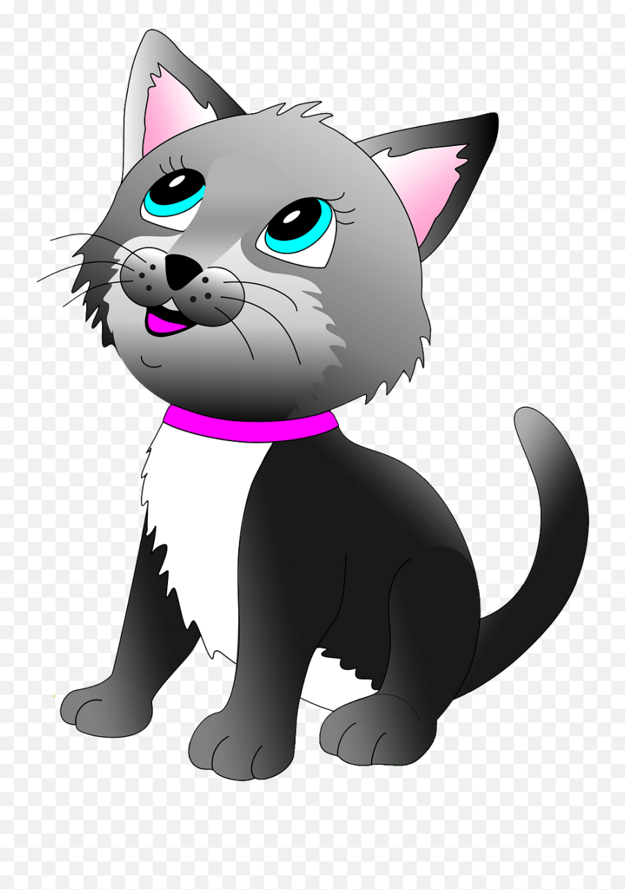 Cartoon Grey Kitten Clipart - Technozion Emoji,Grey Cat Emoji
