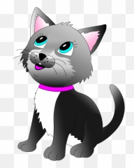 Cartoon Grey Kitten Clipart - Technozion Emoji,Grey Cat Emoji