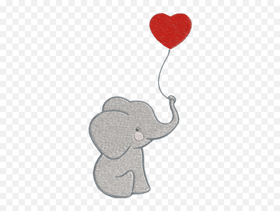 Matriz De Bordado Elefante Com Balão De Coração - Elefante Com Balão Png Emoji,Emoticons De Balão