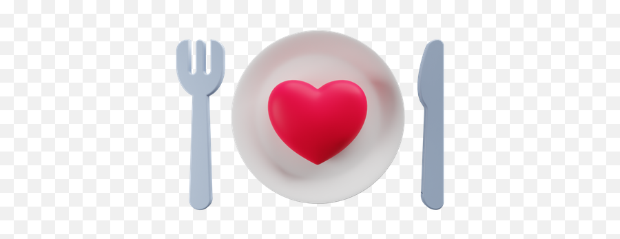 I Love You 3d Illustrations Designs - Fork Emoji,Bowe Heart Emoji