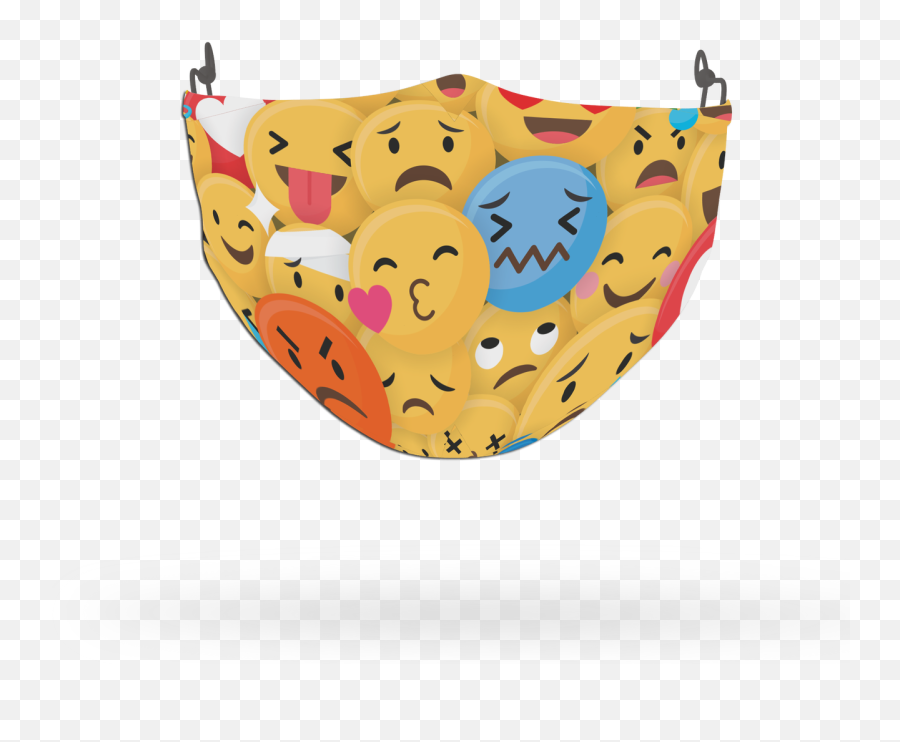 Custom Printed Face Coverings - Emoji Pattern Face Coverings Happy,Golf Cart Emoji