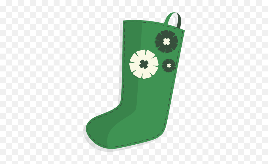 Green Flowers Christmas Stocking Icon - Vertical Emoji,Christmas Stocking Emoticon