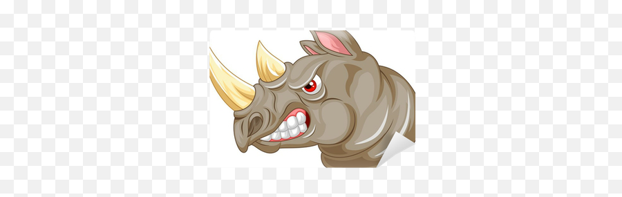 Angry Rhino Cartoon Character Wall Mural U2022 Pixers - We Live Emoji,Angry Emoticon Comic