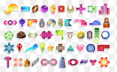 50 Different Abstract Shapes With Patterns Clip Art Image Emoji,Emojis In Shapes Of Hearts