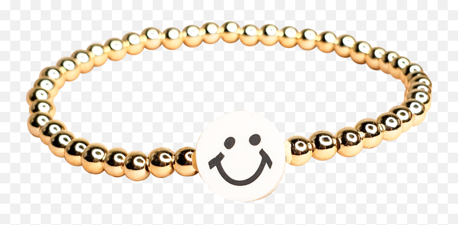 Happy Face Gold Stretchy Bracelets Accessories - Good Goddess Emoji,Tits Chains Emoticon