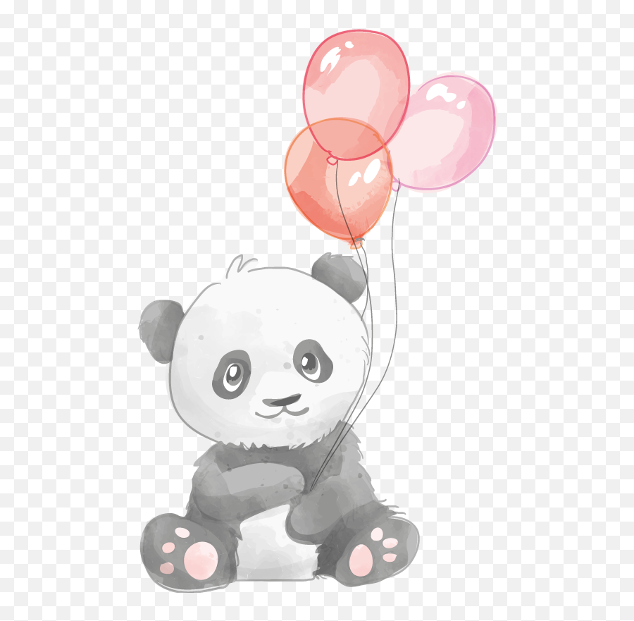 Baby Banda Holding Pink Air Balloons Sticker - Tenstickers Emoji,Small Panda Made Of Emojis